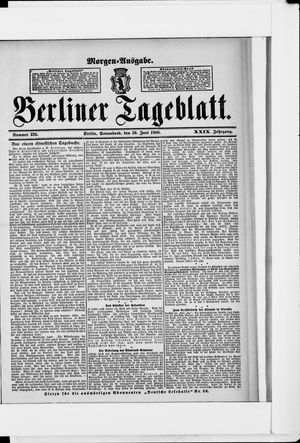 Berliner Tageblatt und Handels-Zeitung vom 30.06.1900