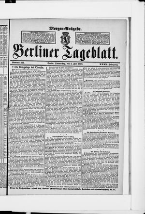 Berliner Tageblatt und Handels-Zeitung vom 05.07.1900