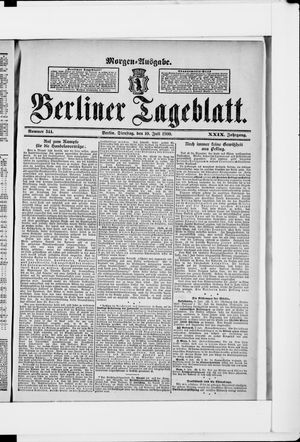 Berliner Tageblatt und Handels-Zeitung vom 10.07.1900