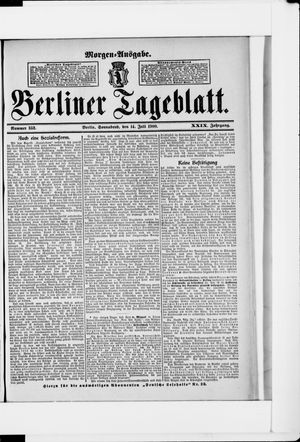 Berliner Tageblatt und Handels-Zeitung on Jul 14, 1900