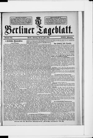 Berliner Tageblatt und Handels-Zeitung vom 15.07.1900