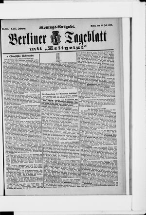 Berliner Tageblatt und Handels-Zeitung vom 16.07.1900