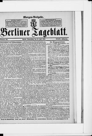 Berliner Tageblatt und Handels-Zeitung vom 19.07.1900