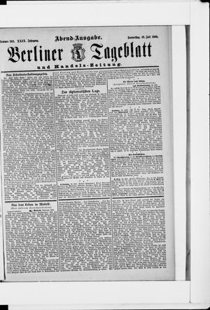 Berliner Tageblatt und Handels-Zeitung vom 19.07.1900
