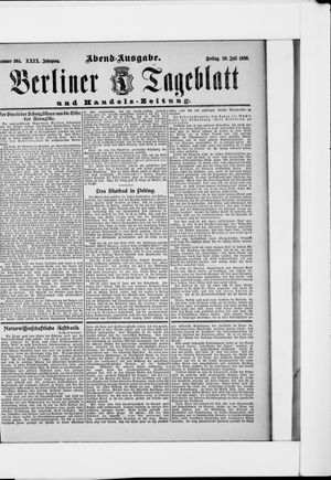 Berliner Tageblatt und Handels-Zeitung vom 20.07.1900