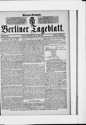 Berliner Tageblatt und Handels-Zeitung vom 21.07.1900