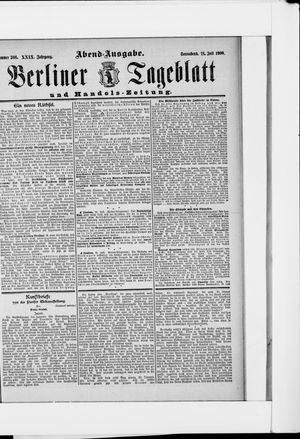 Berliner Tageblatt und Handels-Zeitung vom 21.07.1900