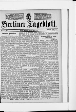Berliner Tageblatt und Handels-Zeitung vom 22.07.1900