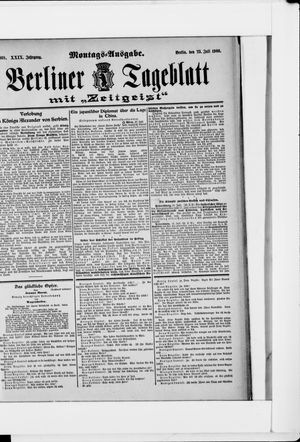 Berliner Tageblatt und Handels-Zeitung vom 23.07.1900