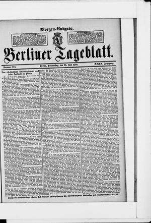 Berliner Tageblatt und Handels-Zeitung vom 26.07.1900