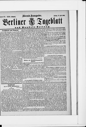 Berliner Tageblatt und Handels-Zeitung vom 27.07.1900