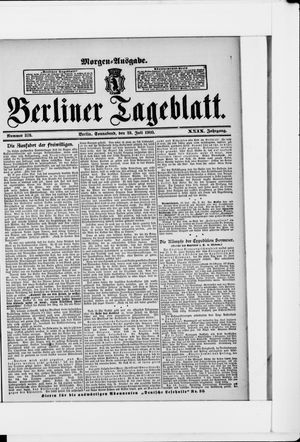 Berliner Tageblatt und Handels-Zeitung on Jul 28, 1900