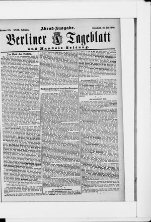Berliner Tageblatt und Handels-Zeitung vom 28.07.1900