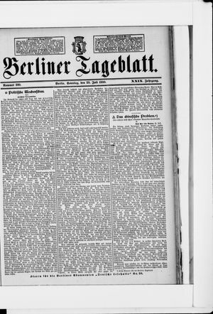 Berliner Tageblatt und Handels-Zeitung vom 29.07.1900
