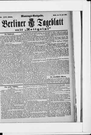 Berliner Tageblatt und Handels-Zeitung vom 30.07.1900
