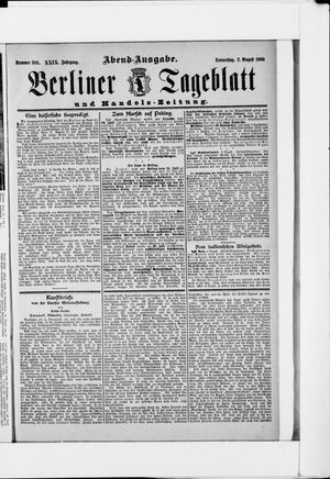 Berliner Tageblatt und Handels-Zeitung vom 02.08.1900