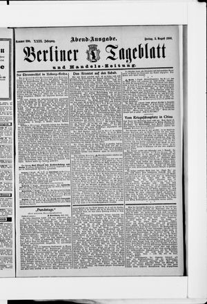 Berliner Tageblatt und Handels-Zeitung vom 03.08.1900