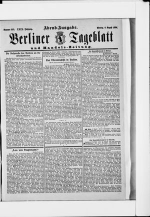 Berliner Tageblatt und Handels-Zeitung on Aug 6, 1900