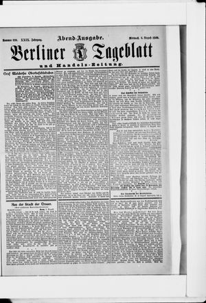 Berliner Tageblatt und Handels-Zeitung vom 08.08.1900