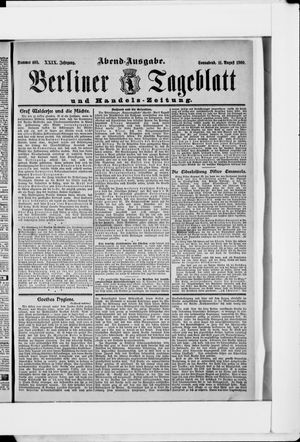 Berliner Tageblatt und Handels-Zeitung vom 11.08.1900