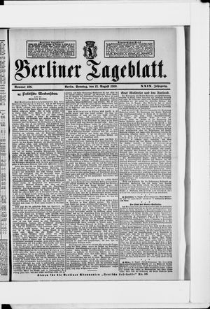 Berliner Tageblatt und Handels-Zeitung vom 12.08.1900