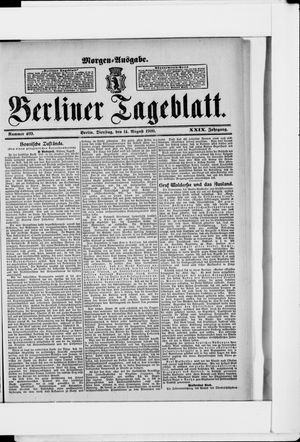 Berliner Tageblatt und Handels-Zeitung vom 14.08.1900