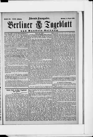 Berliner Tageblatt und Handels-Zeitung vom 15.08.1900