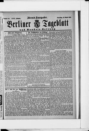 Berliner Tageblatt und Handels-Zeitung vom 16.08.1900