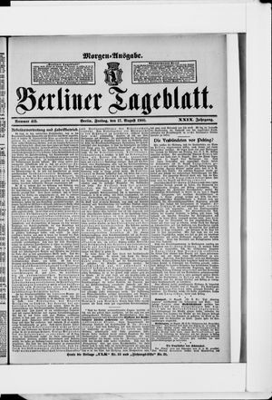 Berliner Tageblatt und Handels-Zeitung vom 17.08.1900