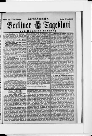 Berliner Tageblatt und Handels-Zeitung vom 17.08.1900