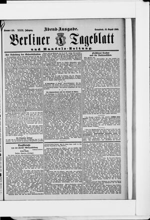 Berliner Tageblatt und Handels-Zeitung vom 18.08.1900