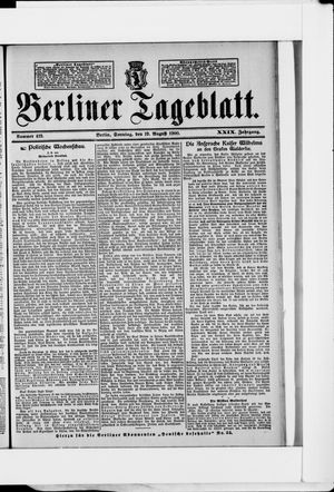 Berliner Tageblatt und Handels-Zeitung vom 19.08.1900