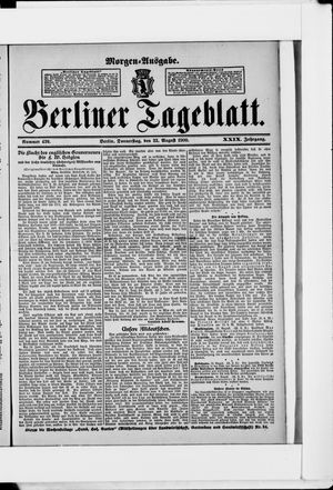 Berliner Tageblatt und Handels-Zeitung vom 23.08.1900