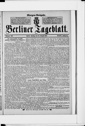 Berliner Tageblatt und Handels-Zeitung vom 24.08.1900