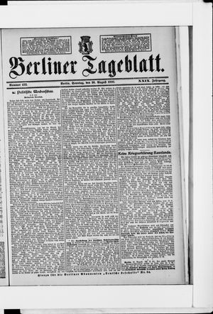 Berliner Tageblatt und Handels-Zeitung vom 26.08.1900