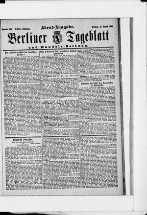 Berliner Tageblatt und Handels-Zeitung vom 28.08.1900