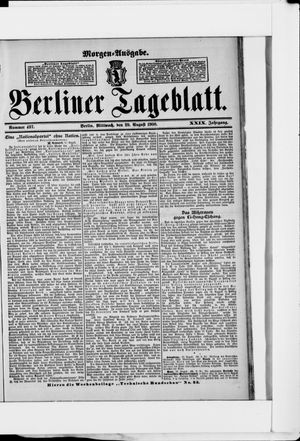 Berliner Tageblatt und Handels-Zeitung vom 29.08.1900
