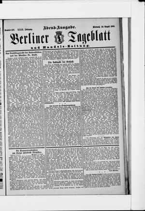 Berliner Tageblatt und Handels-Zeitung vom 29.08.1900