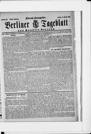 Berliner Tageblatt und Handels-Zeitung vom 31.08.1900