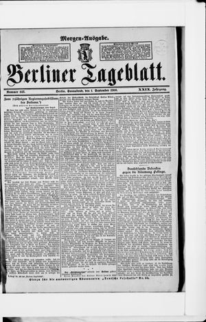 Berliner Tageblatt und Handels-Zeitung vom 01.09.1900