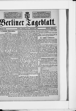 Berliner Tageblatt und Handels-Zeitung vom 02.09.1900
