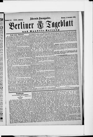 Berliner Tageblatt und Handels-Zeitung on Sep 3, 1900