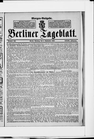 Berliner Tageblatt und Handels-Zeitung vom 04.09.1900