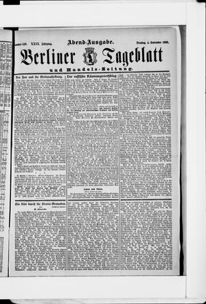 Berliner Tageblatt und Handels-Zeitung vom 04.09.1900
