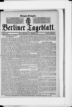 Berliner Tageblatt und Handels-Zeitung vom 05.09.1900