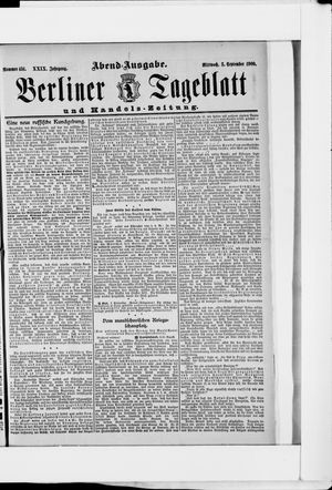 Berliner Tageblatt und Handels-Zeitung vom 05.09.1900