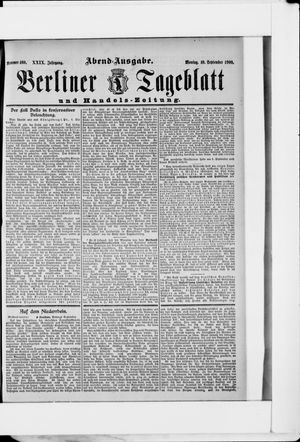 Berliner Tageblatt und Handels-Zeitung vom 10.09.1900