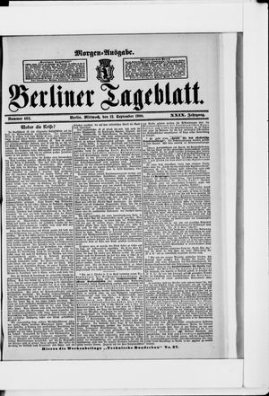 Berliner Tageblatt und Handels-Zeitung vom 12.09.1900