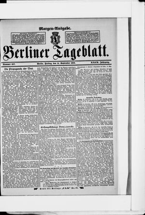 Berliner Tageblatt und Handels-Zeitung vom 14.09.1900