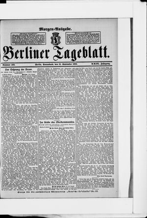 Berliner Tageblatt und Handels-Zeitung vom 15.09.1900